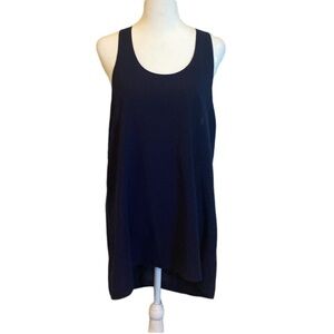 Abound racer-back dressy tank blouse. Size L. Dark navy. Cute and flowy.